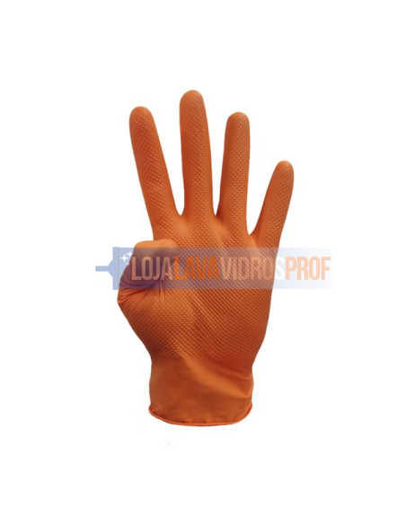 Luva Nitrilo Extreme Grip Laranja 50un