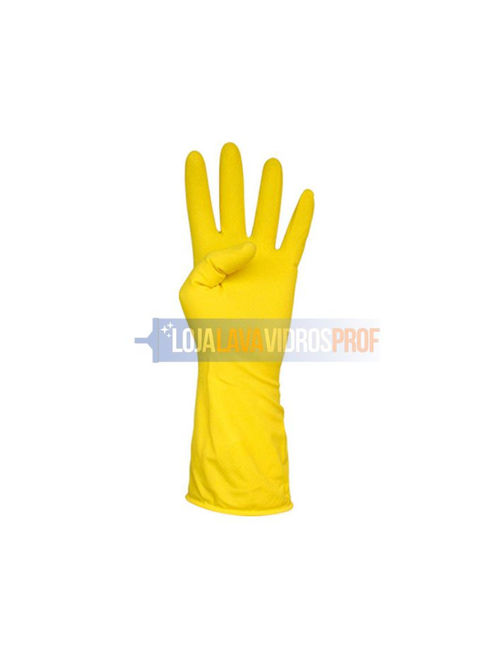 Luva Latex Flocada Amarela - PAR