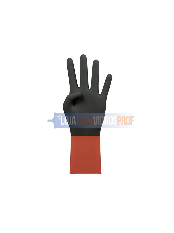 Luva Látex Reforçada Bicolor Vermelha/Preta - PAR